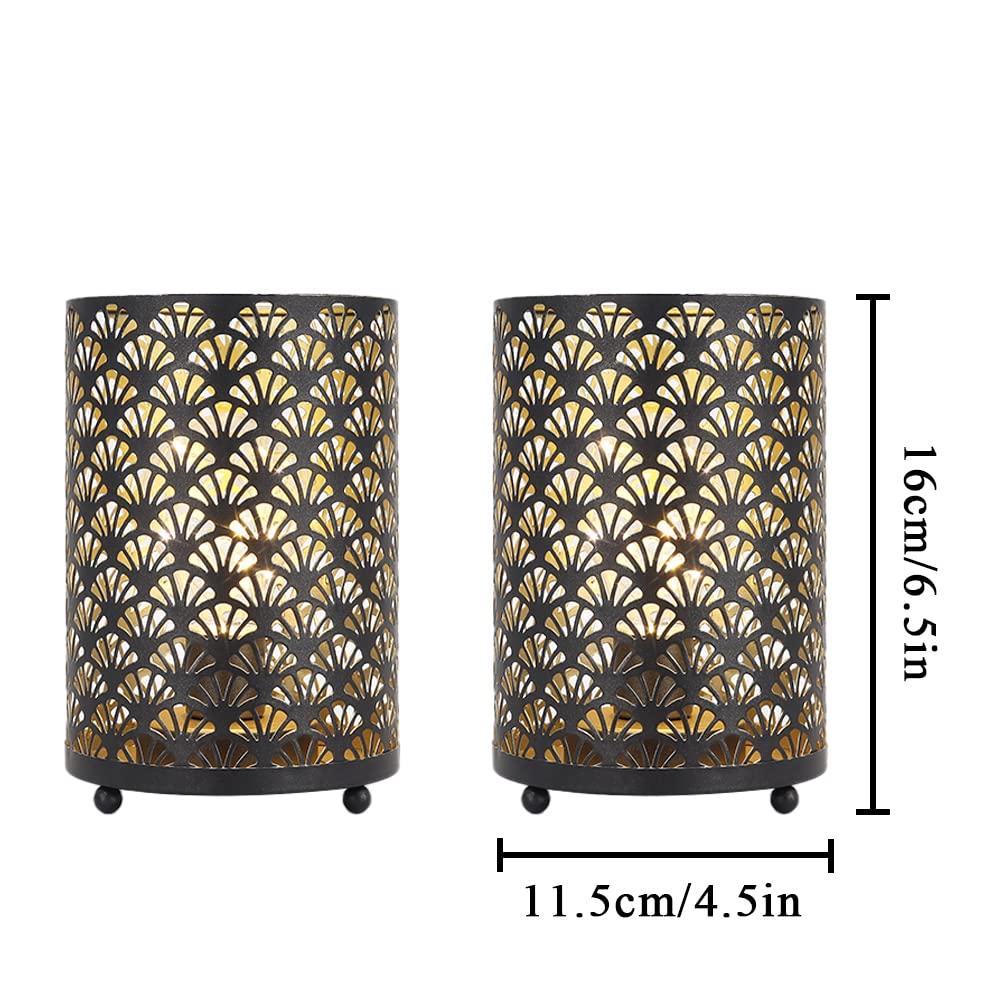 TRIROCKS Two-Piece Table Lamp, 16cm Tall, Metal, Stylish Ambient Lighting with Fairy Light Bulbs, Perfect for Patios, Garden Parties, Indoor and