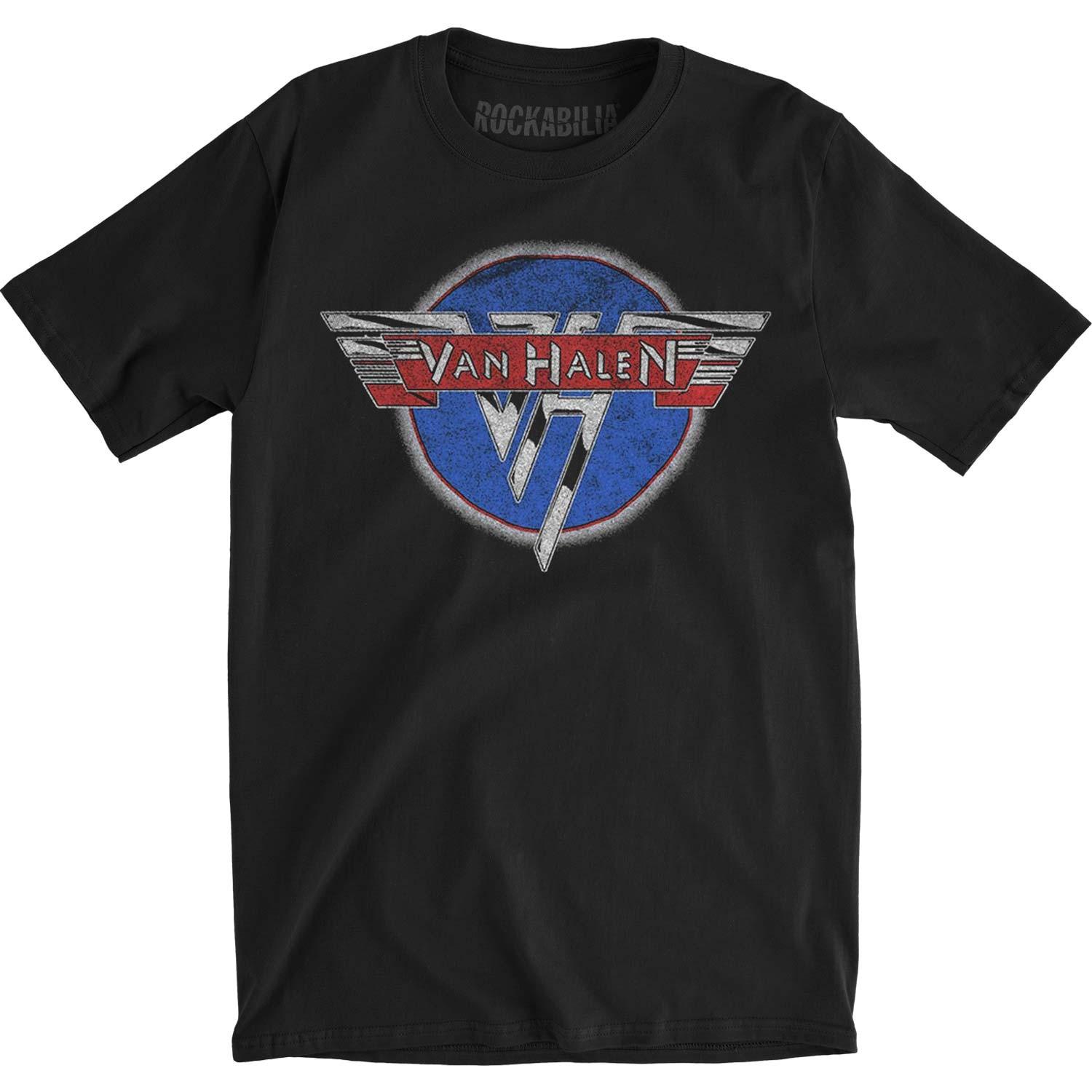 Men s Van Halen Chrome Logo Slim Fit T-shirt Large Black XL