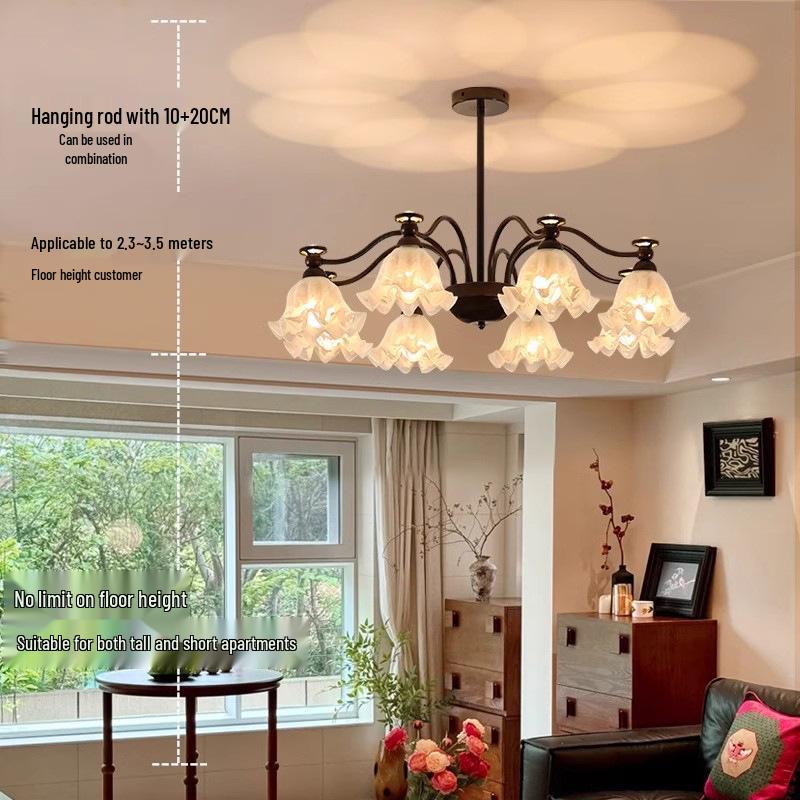 2026 Retro Mid-Century Chandelier: American Countryside Style for Living Room, Bedroom, Dining Room, or Hall