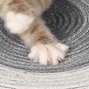 Cat Scratching Pad 14 Inch Round 36cm Diameter 2mm Thickness Gray Blue Brown Cotton Thread Cat Floor Scratcher Mat Rug for