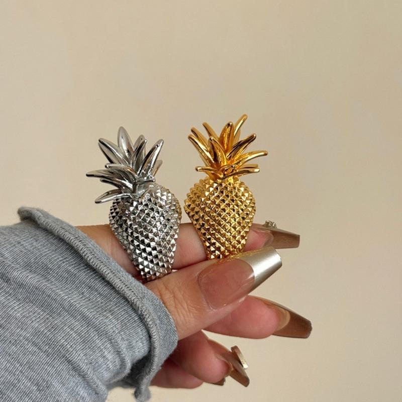 Retro Stackable Pineapple Rings Metal Design Hand Jewelry Accessory Alloy Texture Suitable for Fashion Women Present