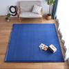 Deep Blue Tatami Floor Mat: 2cm Thick Coral Fleece, 3m X 2m