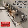 Suction Cup Bathroom Shelves No-Drill Wall Display Shelf  Laundry Sink