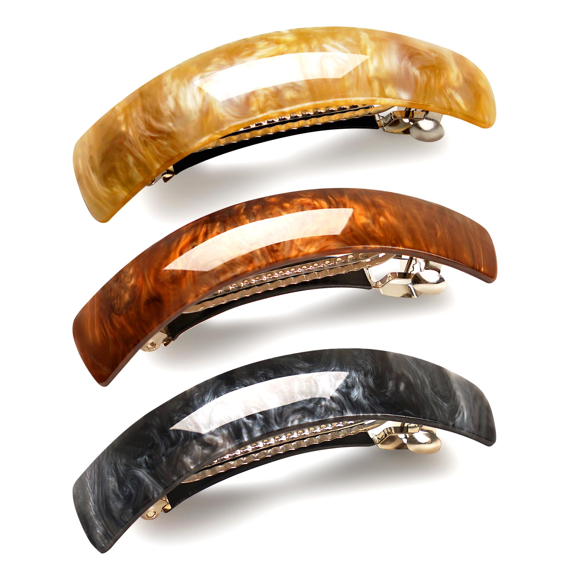 

3 шт. красивые французские линии волос, простые ретро классические большие заколки на защелках, аксессуары для волос, большие заколки для волос для женщин