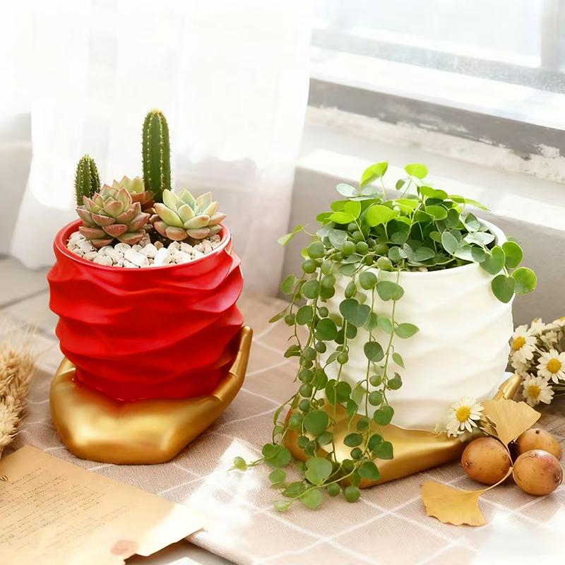 Creative Hand Holding Heart Flowerpot Green Potted Plants Container Home Courtyard Garden Decor Handicrafts Ornament