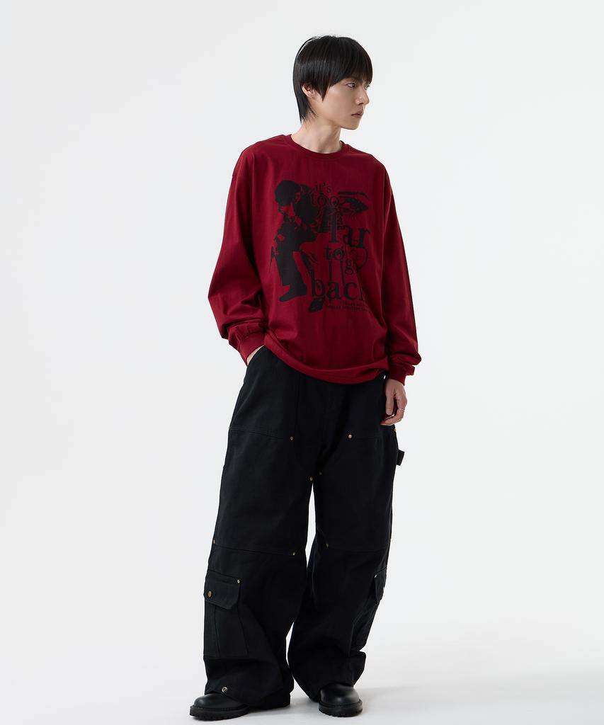 Nasttingijeubeleoldaenmi Vintage Artwork Long Sleeve_Burgundy