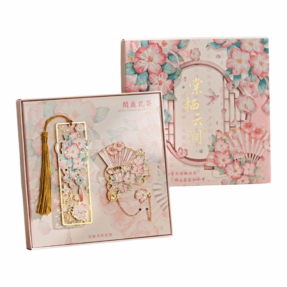 Bronzing Hollow Bookmark With Tassel Floral Bookmark Exquisite Design Metal Bookmark Book Club