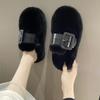 Thick-soled Fluffy Slippers Women's Slippers Outer Wear 2025 New Autumn and Winter Super Fire Bag Head Half Slippers Cotton Slippers