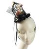 Dark Series Birdcage Miniature Hat Hair Pin with Flower Decors Vintage Headpiece For Wedding and Special Occasion
