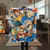 1Pc Inazuma Eleven Soccer Print Flannel Blanket, High Quality Comfortable for All Seasons, Home Decor, Warmth and Comfort, Perfect for Christmas Gifts