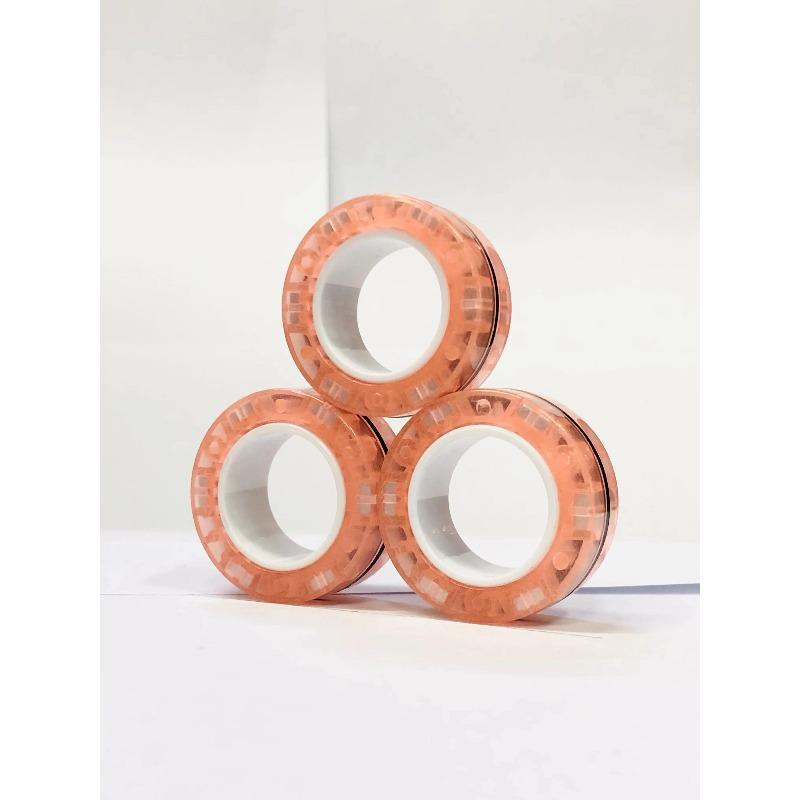 3pcs Anillos Magnéticos para Dedos Coloridos Set de Juguetes Fidget Imanes para Adultos Anillos Giratorios para Aliviar el Estrés Alivio de la Ansiedad Terapia