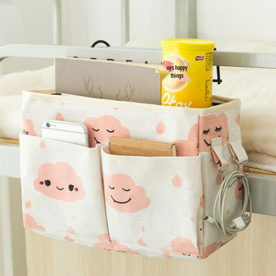 Nordic Creative Fabric Hanging Bedside Storage Bag - Bunk Bed Dormitory Organizer