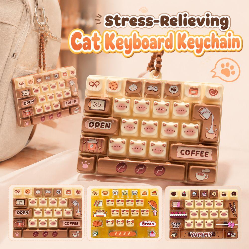 Cartoon Keyboard Squeeze Toy 26 Keys Bookbag Pendant  For Adults,Teenagers,Kid