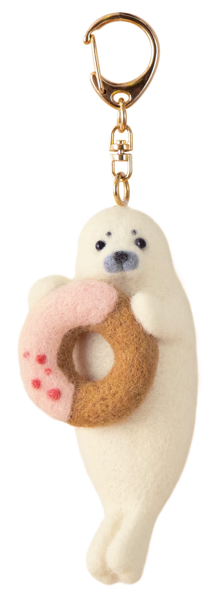 

Hamanaka Felt Kit Animal and Snack Mascots Made with Felted Wool - Seal and Donut, H 441-607 белый