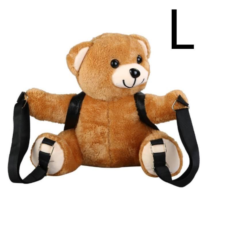 Mochila de Urso de Pelúcia Fofa Novo Estilo 2023 Bolsa de Ombro para Meninas Material Macio