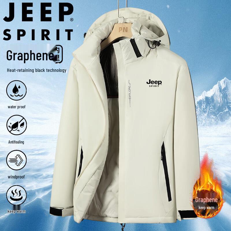 

JEEP SPIRIT Men s Hooded Padded Outdoor Jacket L