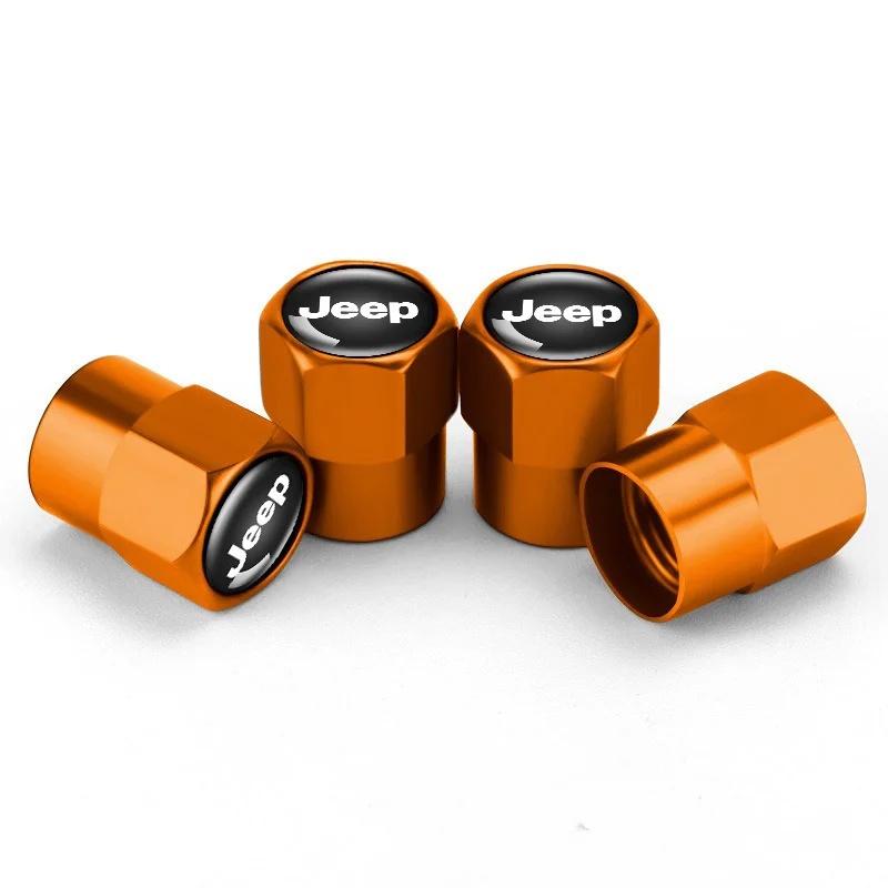 4Pcs Aluminum Alloy Car Tire Valve Stem Caps for Jeep Renegade Wrangler  JK JL Grand Leakproof Dustproof Auto Wheel Accessories
