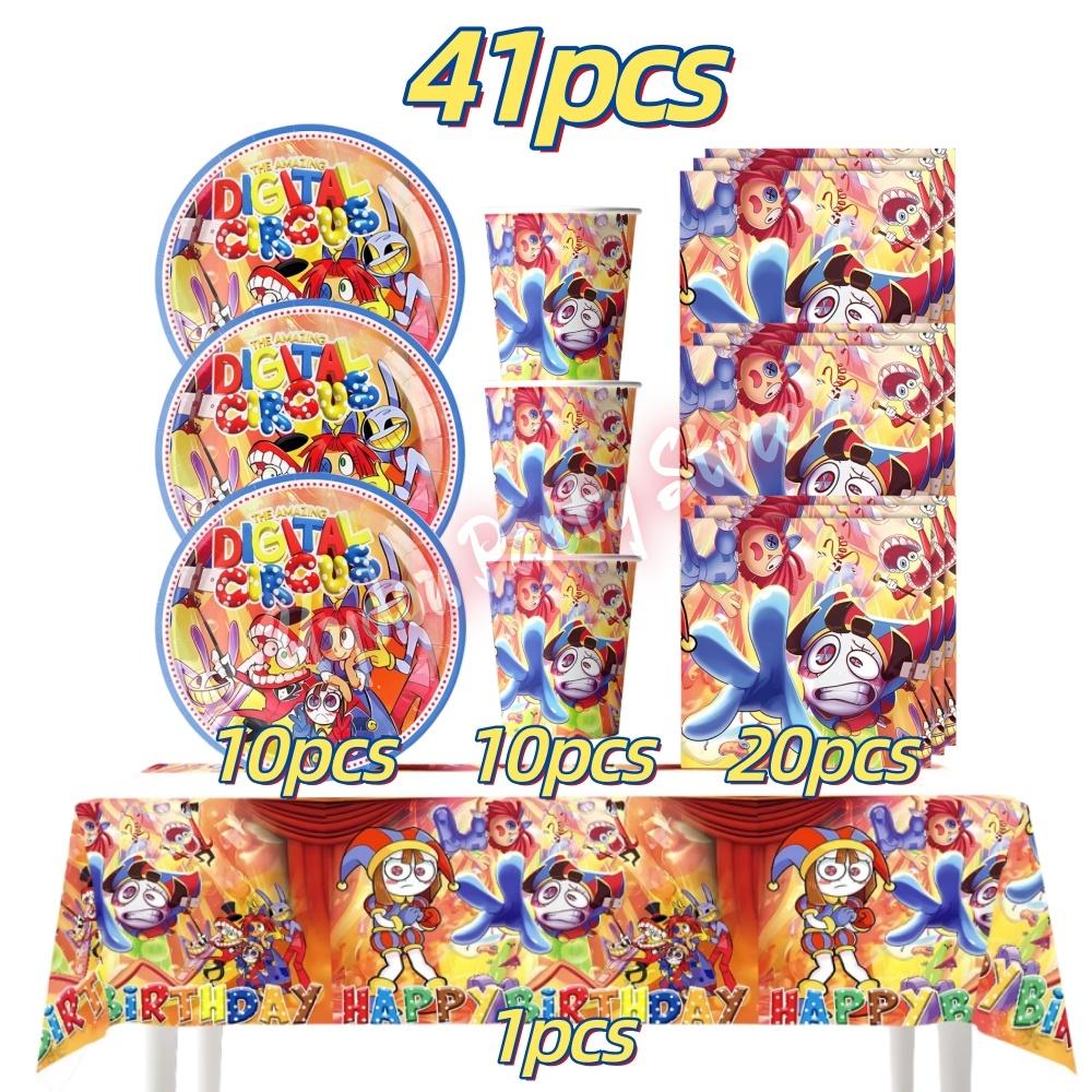 Incredibili Decorazioni per Festa di Compleanno Digitalizzate Stoviglie da Circo Tazza Piatto Tovaglioli per Bambini Photo Booth Forniture per Festa Baby Shower