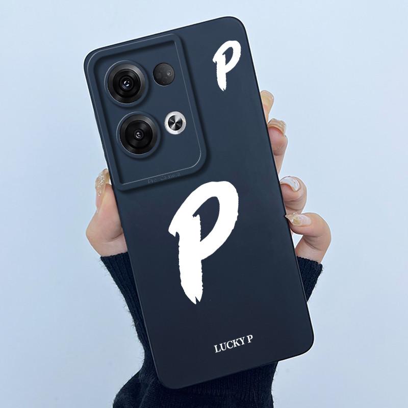 For OPPO Reno 8 Pro 5G Reno8 Reno8 Pro Plus Shockproof Phone Case Lucky Initial Letter Casing Silicone Soft Matte Back Cover