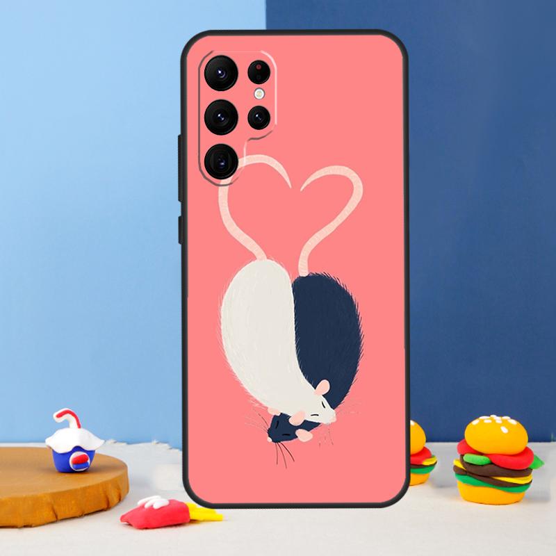 Mouse Rat Phone Case For Samsung Galaxy S25 S24 Ultra S9 S10 S20 S22 S21 S23 Plus S24 FE Cover Coque