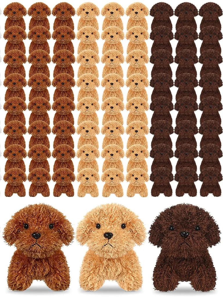 Teddy Dog Plush Toys 4.72 Inch Stuffed Puppy Dogs Mini Plush Dogs for Adopt a Puppy Party Favors Christmas Baby Shower Birthday