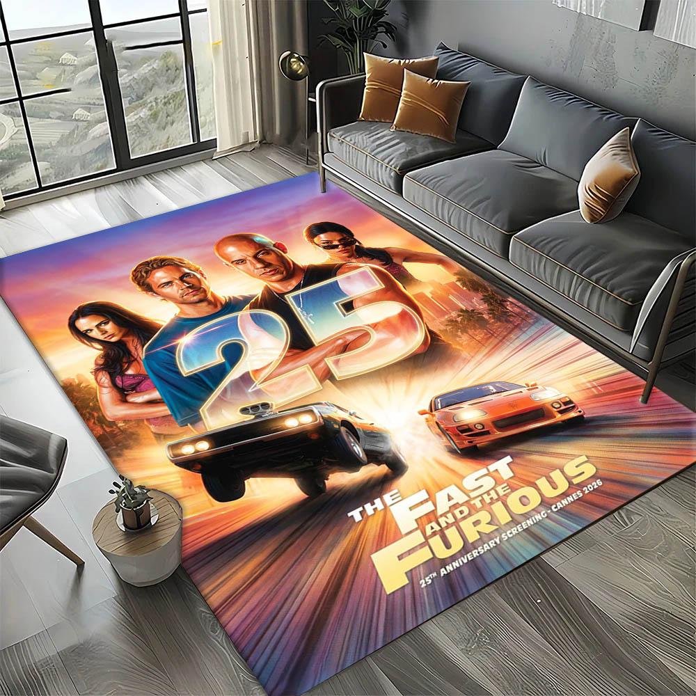 Tappeto Tappeto Artistico Film 3D F-Fast and The F-Furious per Decorazione Stanza Casa Cucina Camera da Letto Divano Regalo Tappeto per Area Bambini Tappetino Antiscivolo