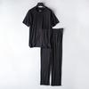 Mens Spring and Summer Updated Modal Pajamas Two-piece Short-sleeved Trousers Thin Large Size Comfortable Fit Athletic Home Wear Suit Sleepwear