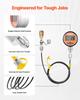 VEVOR Digital Hydraulic Pressure Test Coupling Kit, 700 Bar Pressure Gauge Manometer Tester with 2 Gauges, 9 Test Couplings, 2 Quick-Release Couplers