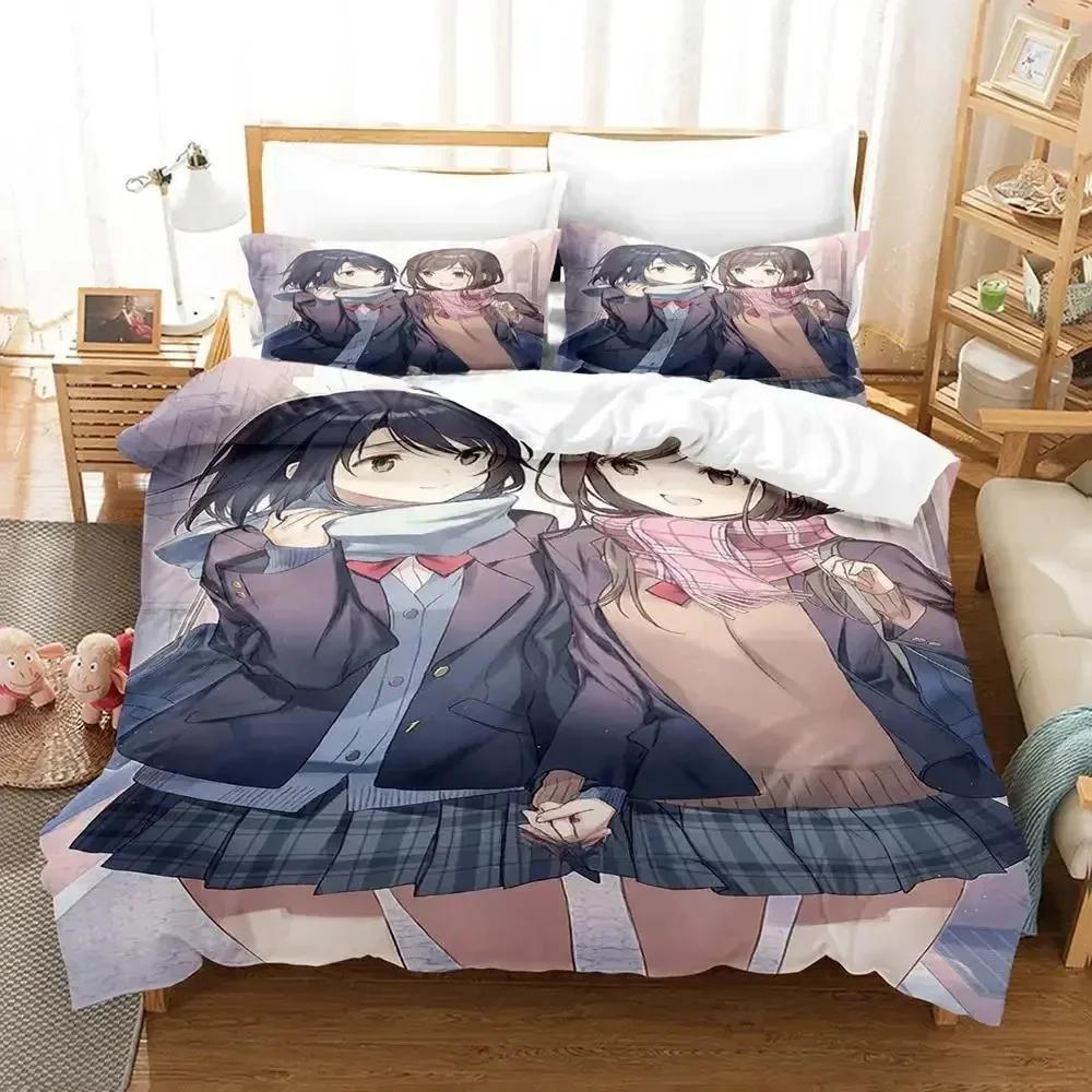 Adachi and Shimamura Bedding Set Cartoon Anime Three-piece Set Adult Kid Bedroom Duvet Cover Sets Comforter Bedding Sets Luxury