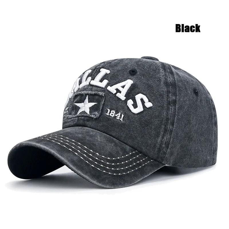

4 цвета Унисекс DALLAS 3D Вышитая Бейсболка Snapback Кепки Солнцезащитные Кепки Папины Кепки чёрный