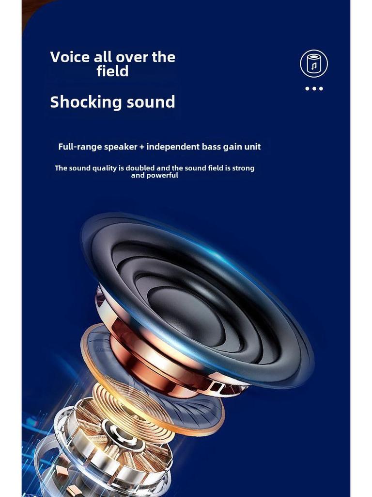 Tragbarer K52 Dual-Mikrofon Bluetooth-Lautsprecher für Outdoor- und Heim-Karaoke