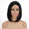 Women Synthetic Short Straight Wig BOBO Natural Black Hair Daily Cosplay Party Use Heat Resistant Fibre Wig