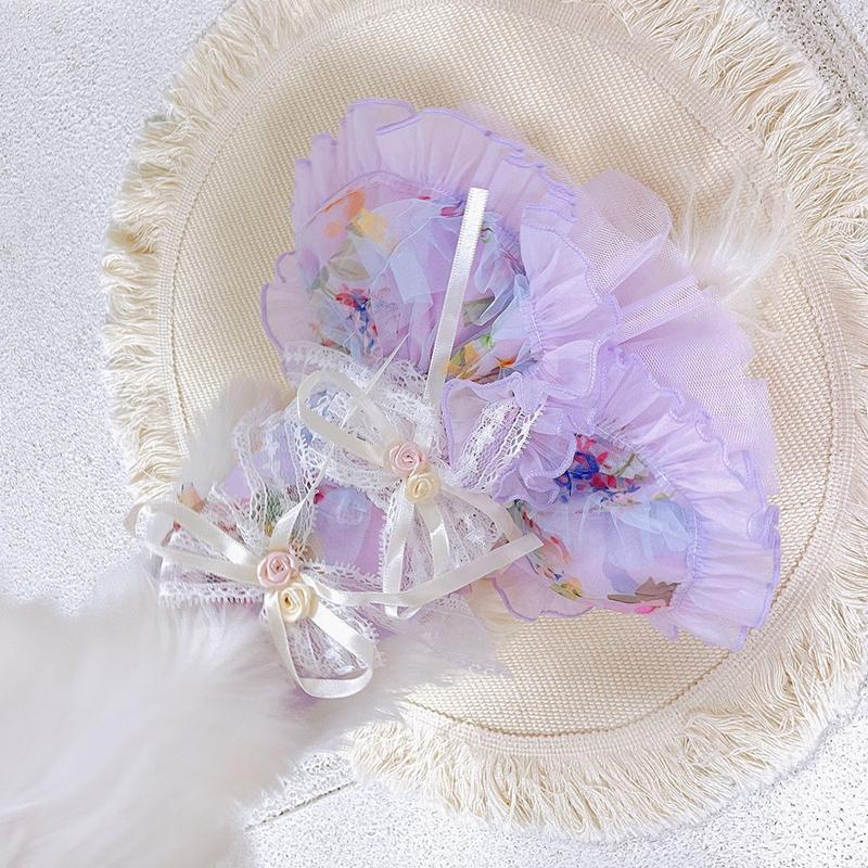 Fine Fashion Purple Lolita Princess Dress for Small Medium Dog Pet Dog Clothes Lace Print Bow Dress Yorkshire Poodle Puppy Skirt