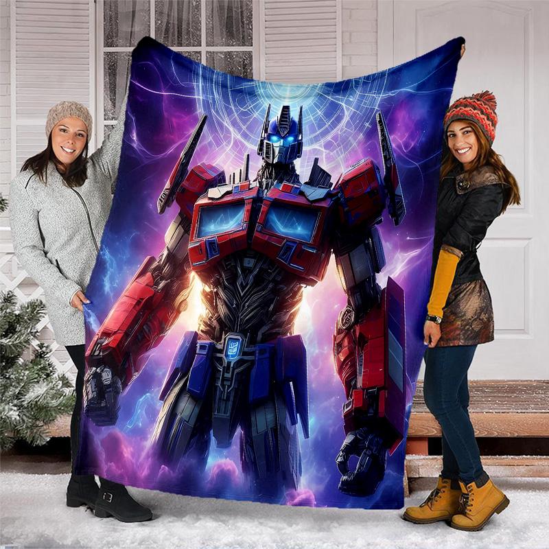 1pc Transformers2 Theme Blanket - Digital Print, Polyester, Cozy for All Seasons, Perfect for Outdoor, Camping, and Travel