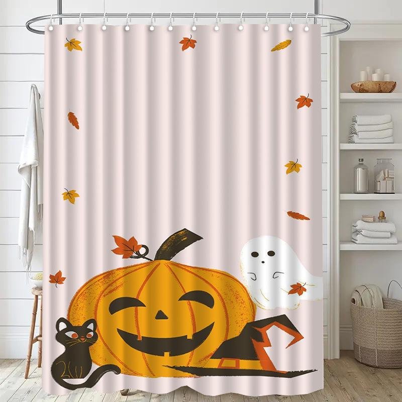 Oil painting landscape Washable Dirt-Resistant Shower Curtain Shower Head waterproof Polyester Bath Curtain For Home Decor
