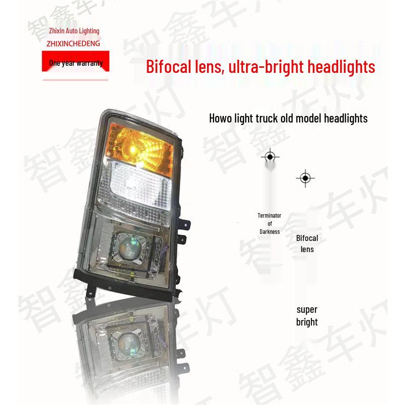 New LED Projector Headlights for Howo Light Trucks, Compatible with Older Headlight Assembly Models for Tongsai Hanjiang Modification.