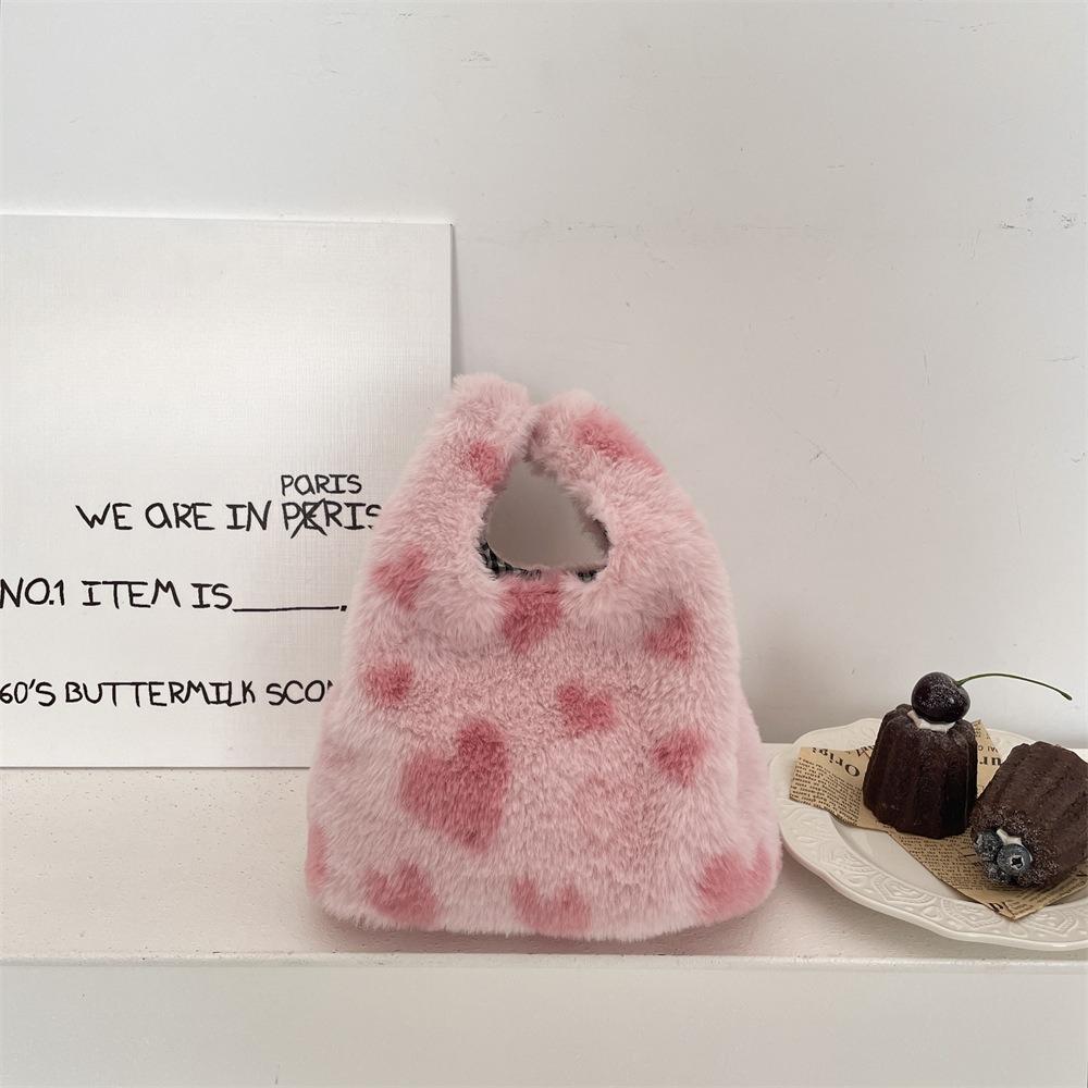 Leopard Print Women Clutch Bag Soft Plush Autumn Winter Fashion Handbag Tote Storage