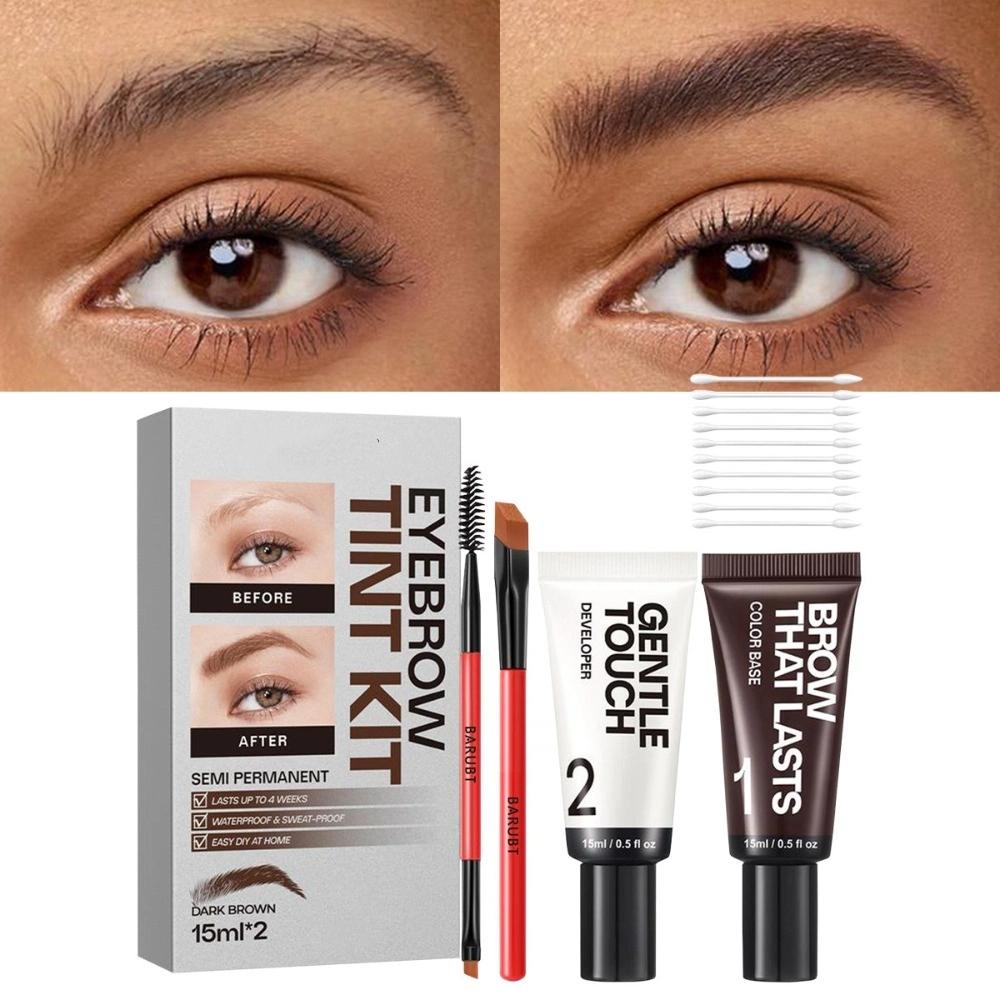 New Long Last Effect Eyebrow Tint Kit Sweat-proof Waterproof Semi Permanent Brow Tint Natural Brow Kit Gifts
