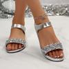 Women's Gold Silver Sequin Flat Sandals 2026 Summer Lightweight Non-slip Roman Sandals Woman Plus Size 43 Casual Beach Shoes