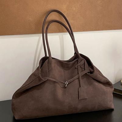 Retro Suede Underarm Bag Women's 2025 Autumn New Fashion Foreign Style Single Shoulder Large Capacity Commuter Tote Bag
