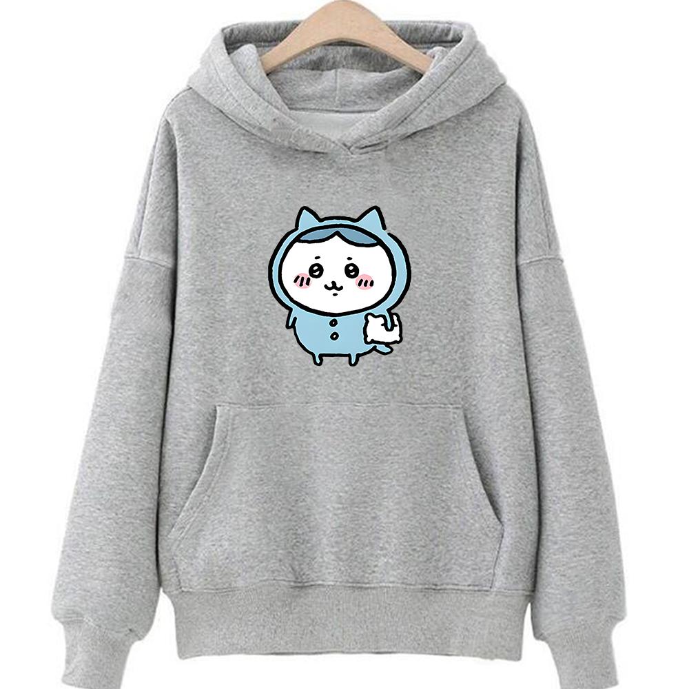 Chiikawa Aesthetic Hoodie Comic Sweatwear Couple Sweatshirt Regular Fit Women/men Printing Grunge Japanese Anime Regular Girls