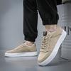 [Sneakers da Uomo Verdi] Sneakers Casual da Uomo Verde Oliva con Lacci | Fodera in Tessuto Traspirante, Suola Resistente in PVC e Suola Bianca per il Comfort di Tutto il Giorno