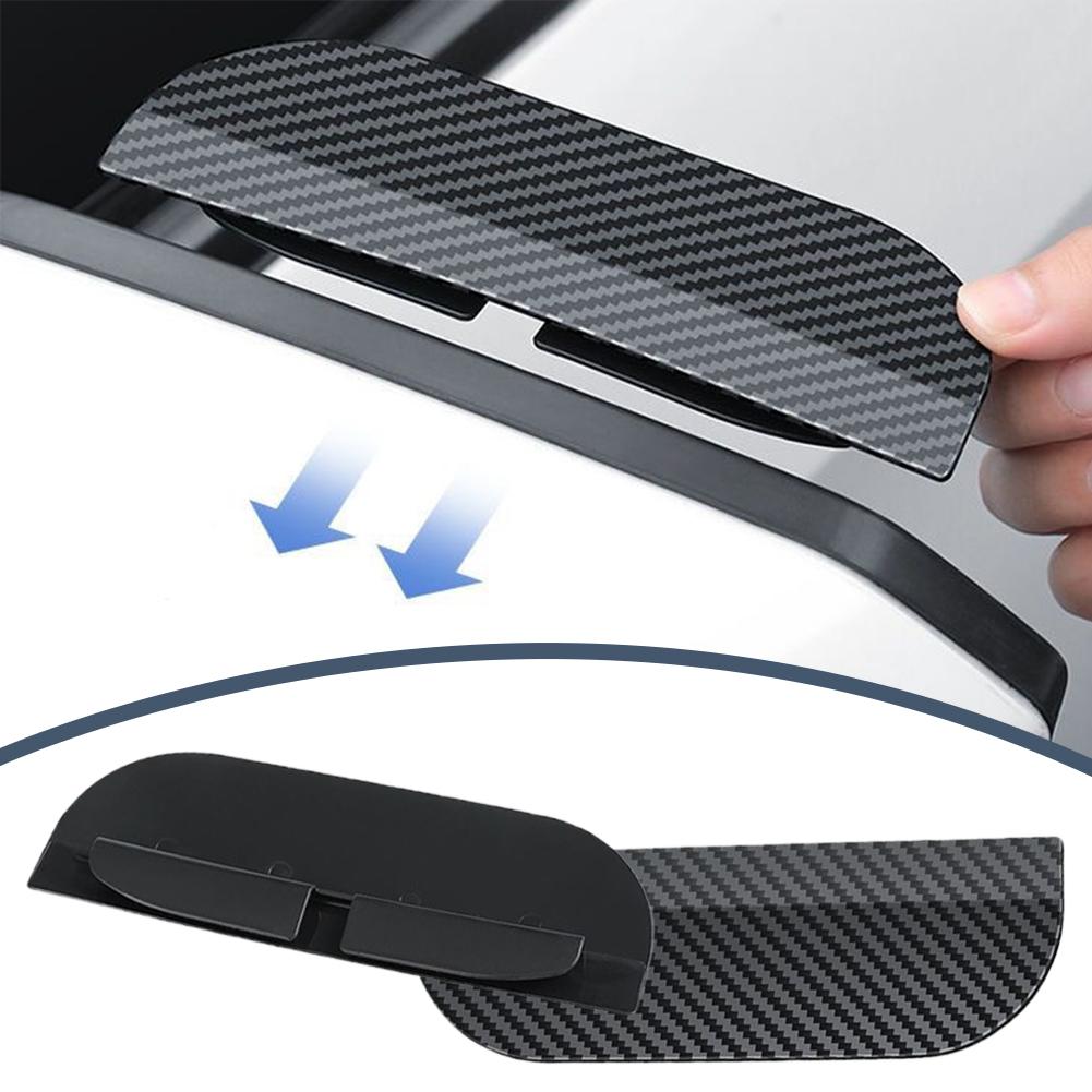 2Pcs Carbon Fiber Car Rearview Mirror Rain Shield Eyebrow Flexible Car Rearview Mirror Rain Shield Protector Eyebrow Rain Cover