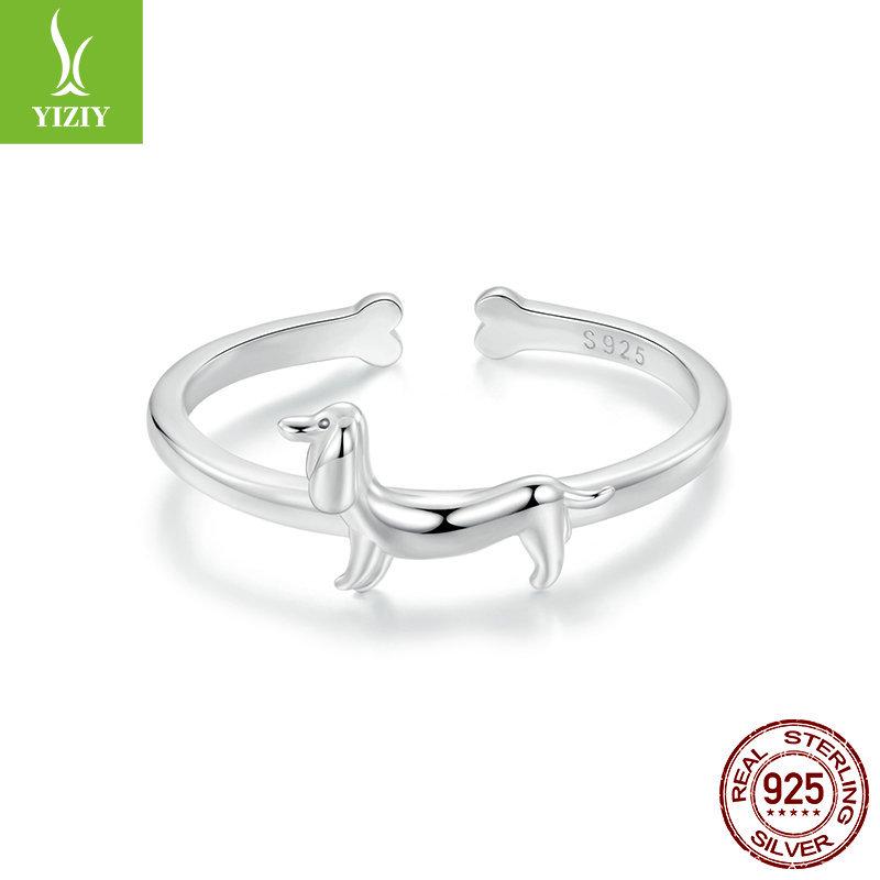 

Кольцо-разомкнутое серебро 925 пробы Иньцзыюнь Такса - Милый и игривый дизайн с животным