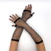 Halloween Gloves for Women Elegant Sun Protection Fingerless Costume Long Glove Spiders Web Lace Gloves for Women