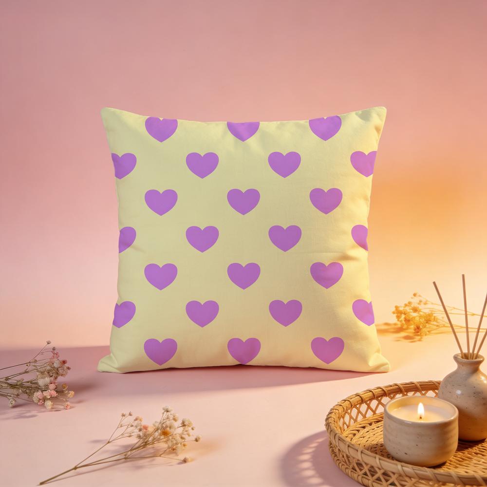 Bold Heart Allover Print Cushion Cover Comfortable Durable Pillow Cover MultiScene for Home Office Car Sofa