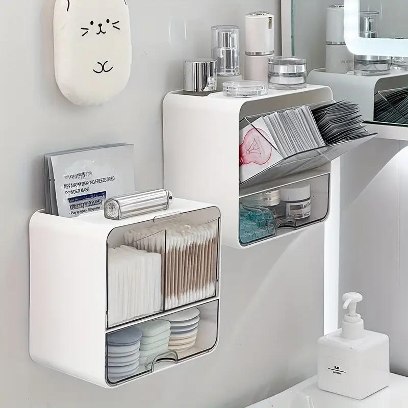 1 Pokój Łazienka Wodoodporne Naścienne Pudełko do Przechowywania Kosmetyków z Szufladą Pudełko do Przechowywania Akcesoriów do Włosów