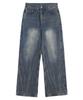 DECET [Fleece-Lined Bonded] Mid Rise Wide Jeans Dcpt027Wcrblue2