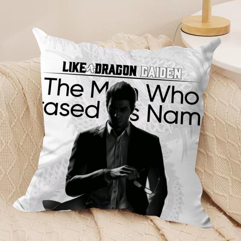 

Yakuza L-Like a Dragon Cushion Cover Silky Short Plush Double-Sided Printed Pillow Case for Sofa All Seasons Home Decor Gift 30cmx30cm