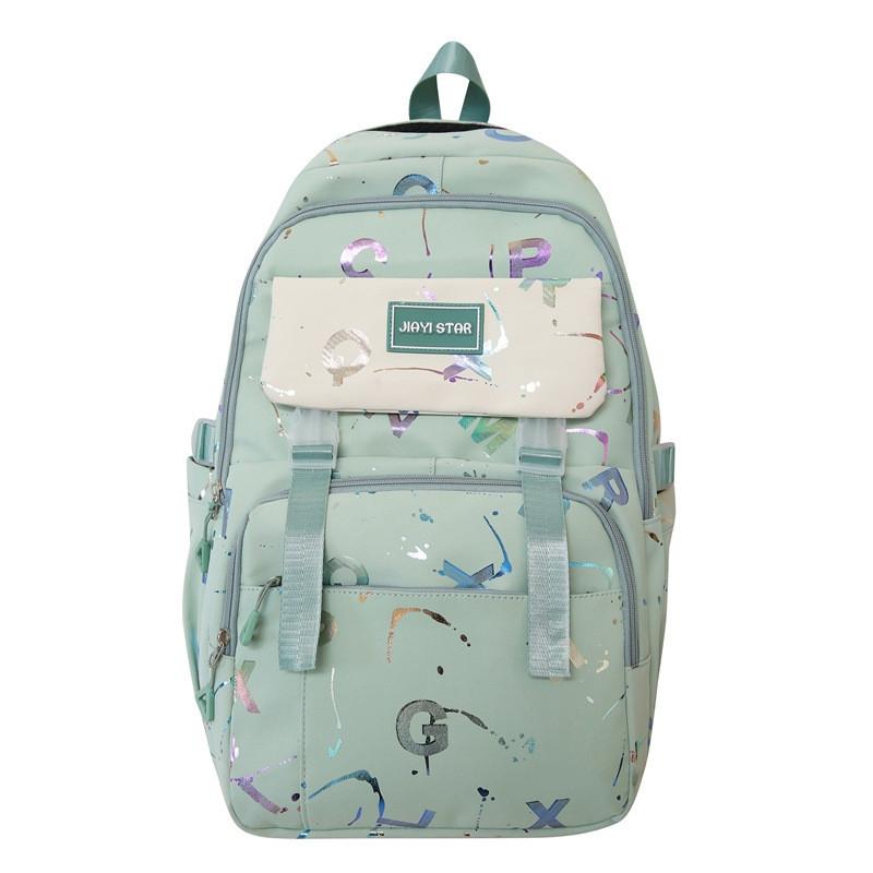 

Stylish And Spacious Nylon Backpack For High School Students Available In Multiple Colors зелений